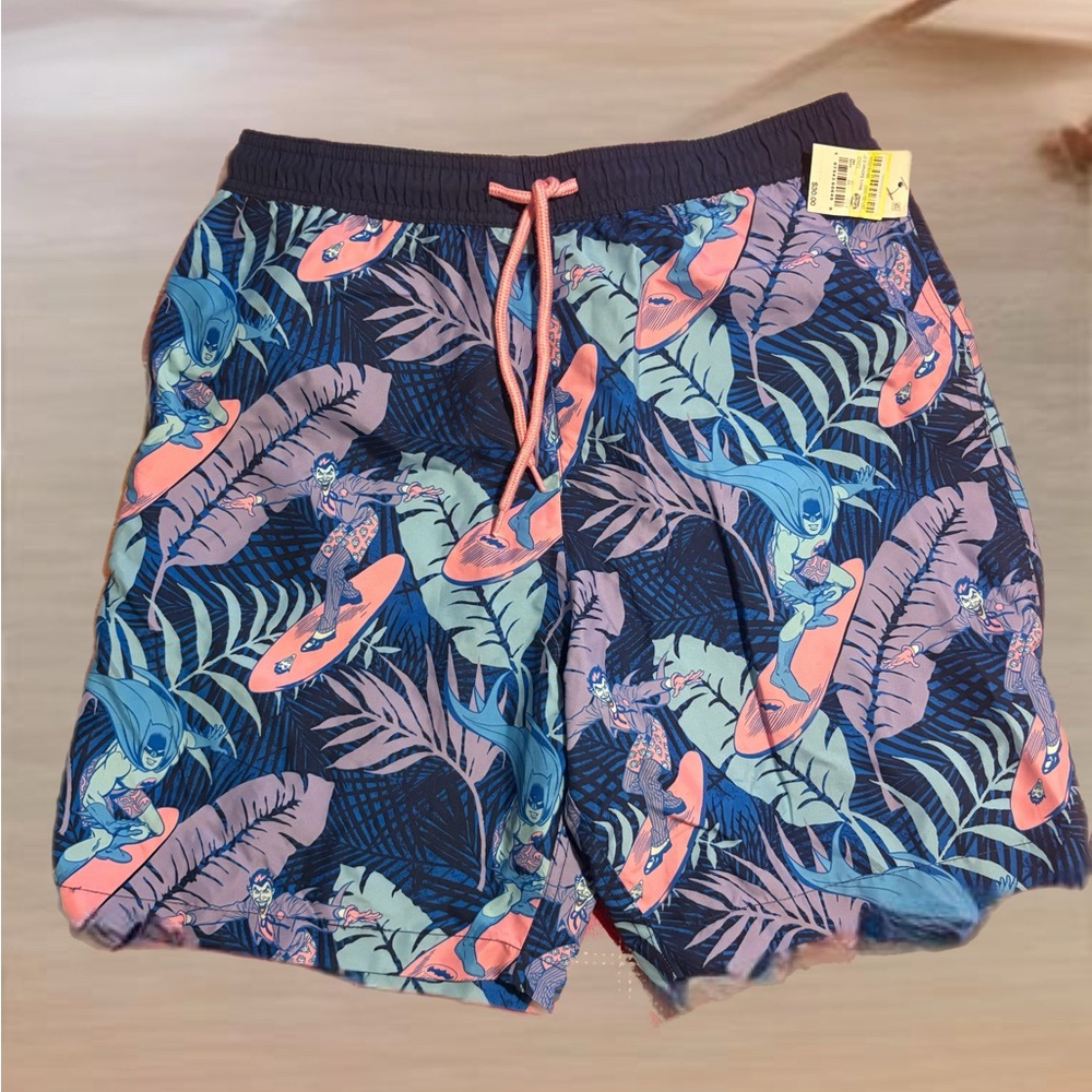 Marvel Blue and Pink Surf Print Board Shorts NWT